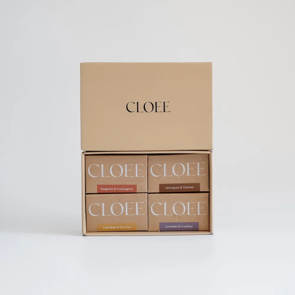 【CLOEE】2-in-1潔顏沐浴好好皂 4入精裝禮盒組 附禮袋 2-in-1 Face & Body Cleansing Cold Process Soap Set of 4✿70B005